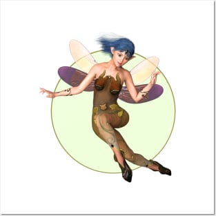 Flying fairy faerie elf dragonfly wings Posters and Art